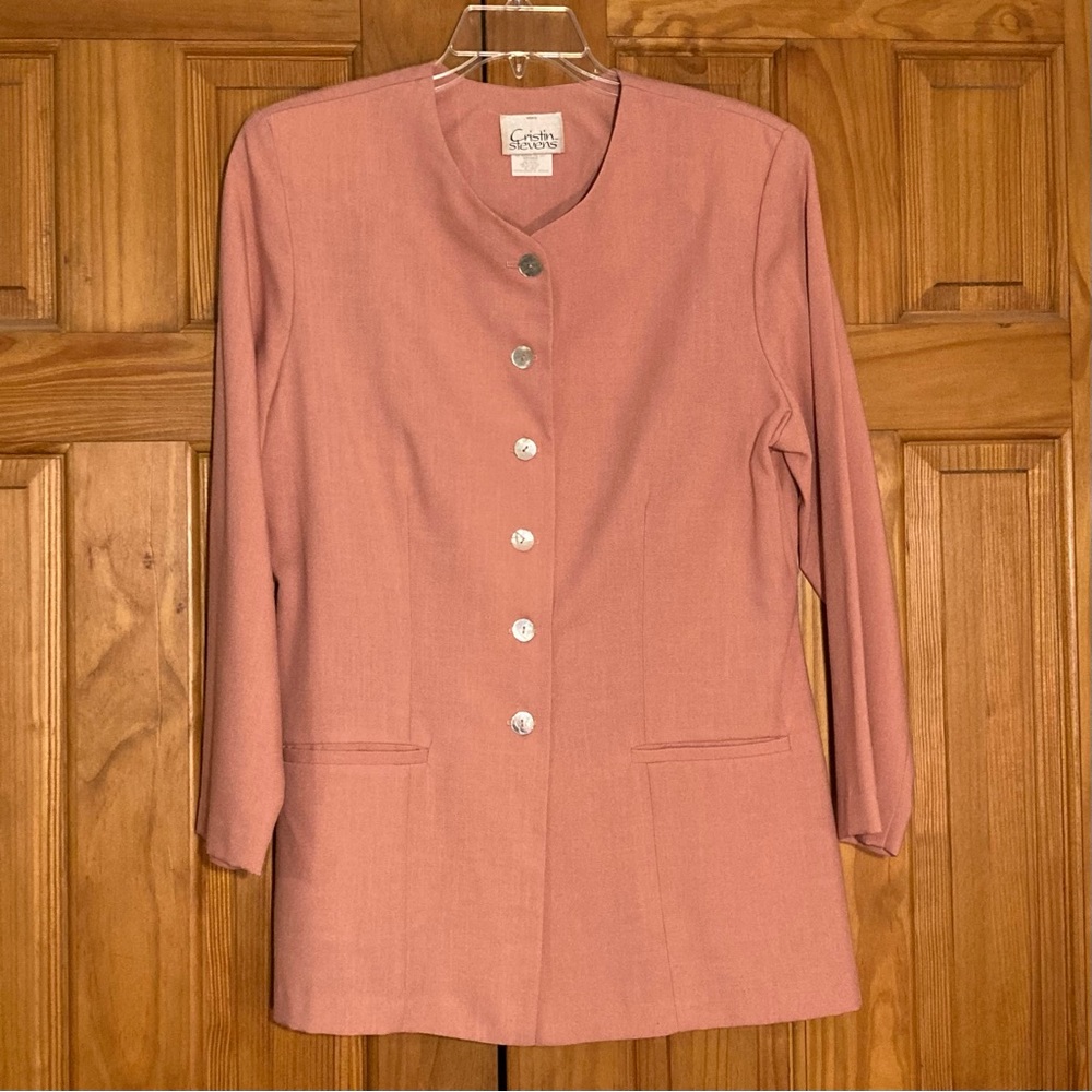 NWOT Cristin Stevens Vintage 90s Blazer Career Jacket Pink Size L Large